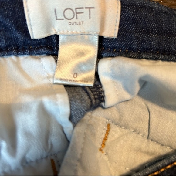 Loft Outlet Dark Wash Denim Skirt w/ Hidden Buttons Placket - Picture 8 of 10